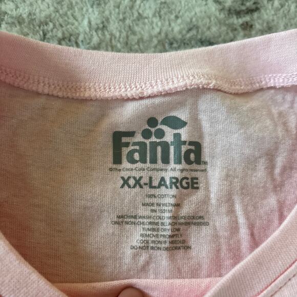 NEW‎ Fanta Oversized Short Sleeve Graphic Print T-Shirt Pink Women's Size XXL - Picture 5 of 7